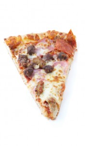 meat lovers pizza slice